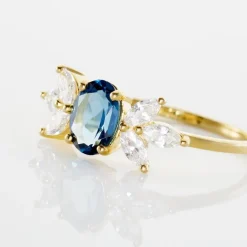 Bague Or Blanc Dayron Topaze Oxydes De Zirconium