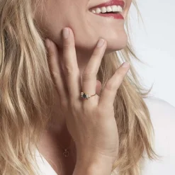 Bague Or Blanc Dayron Topaze Oxydes De Zirconium