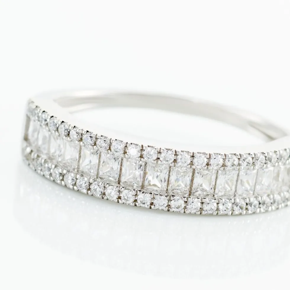 Bague Or Blanc Jacklyn Oxyde De Zirconium