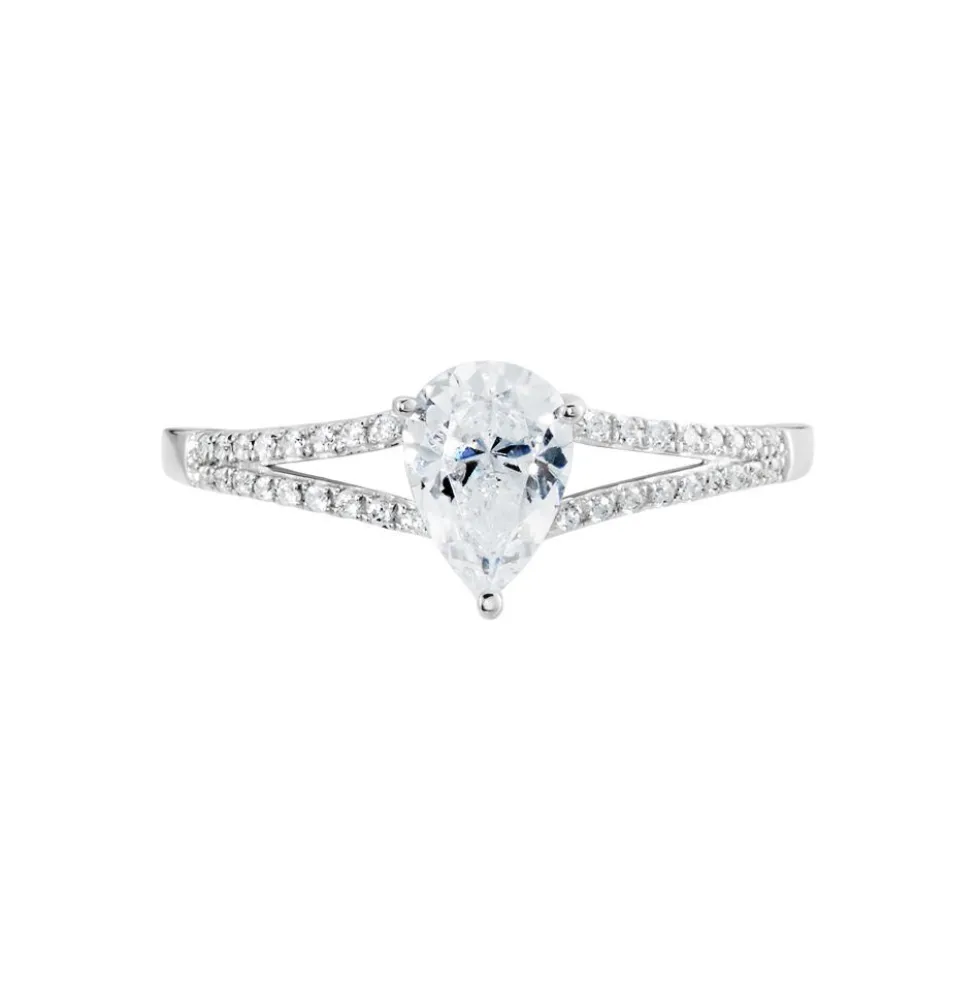 Bague Or Blanc Marinda Oxyde De Zirconium