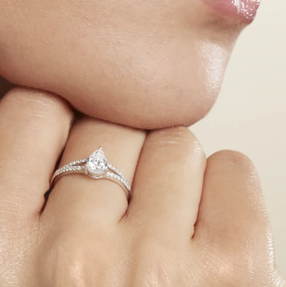 Bague Or Blanc Marinda Oxyde De Zirconium