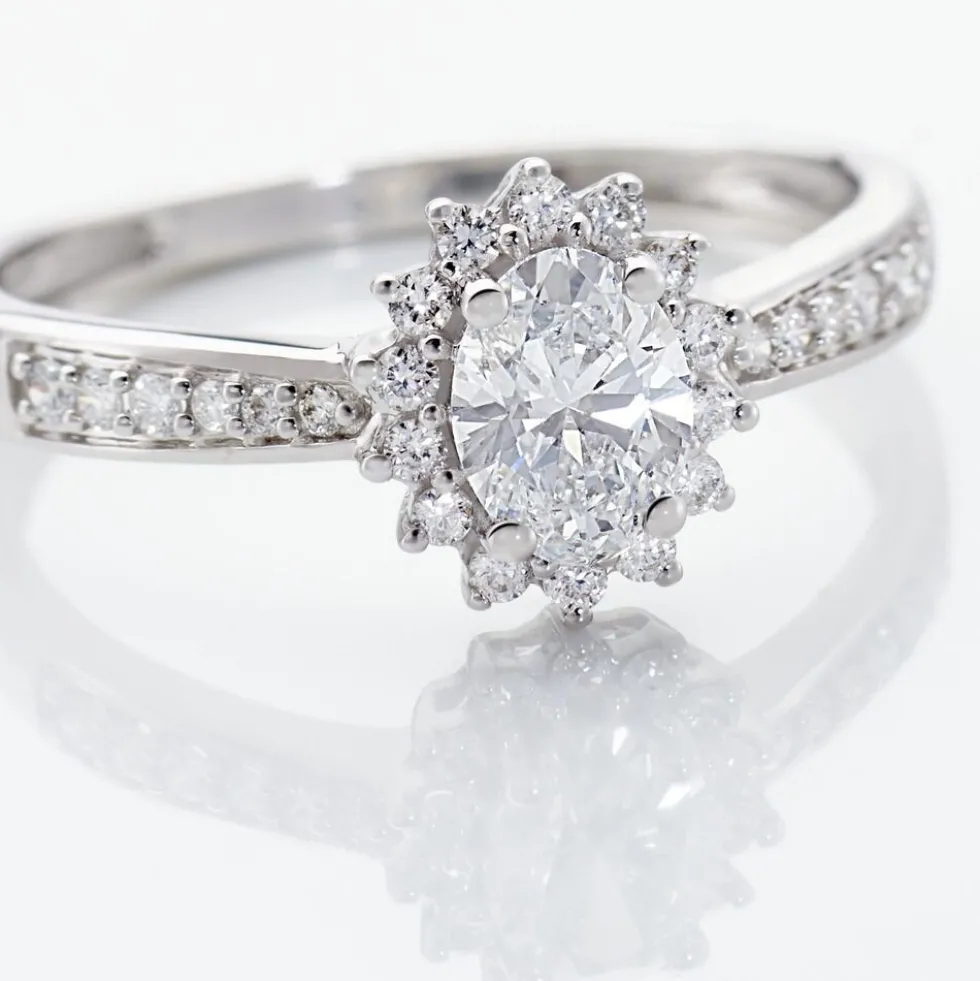 Bague Or Blanc Myles Diamants Synthétiques