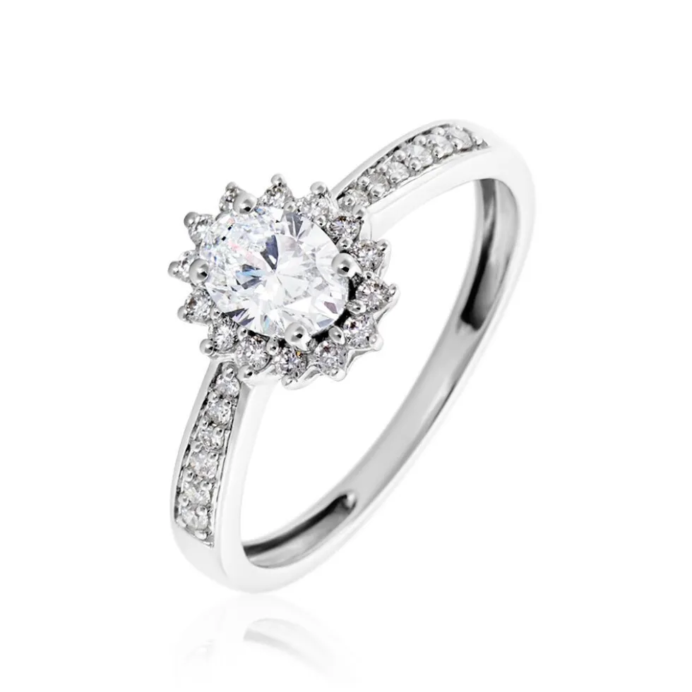 Bague Or Blanc Myles Diamants Synthétiques