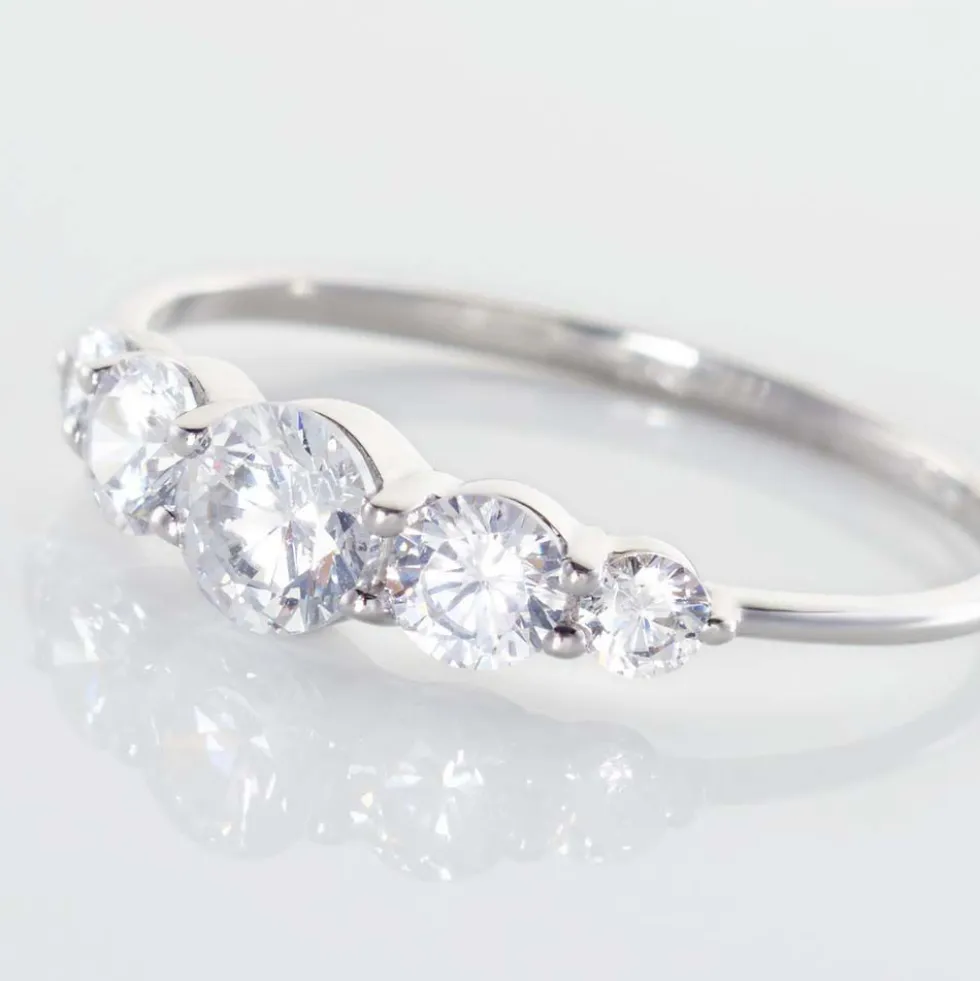 Bague Or Blanc Sibyllina Oxydes De Zirconium