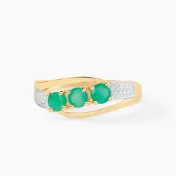 Bague Or Jaune Abelard Emeraudes Diamants