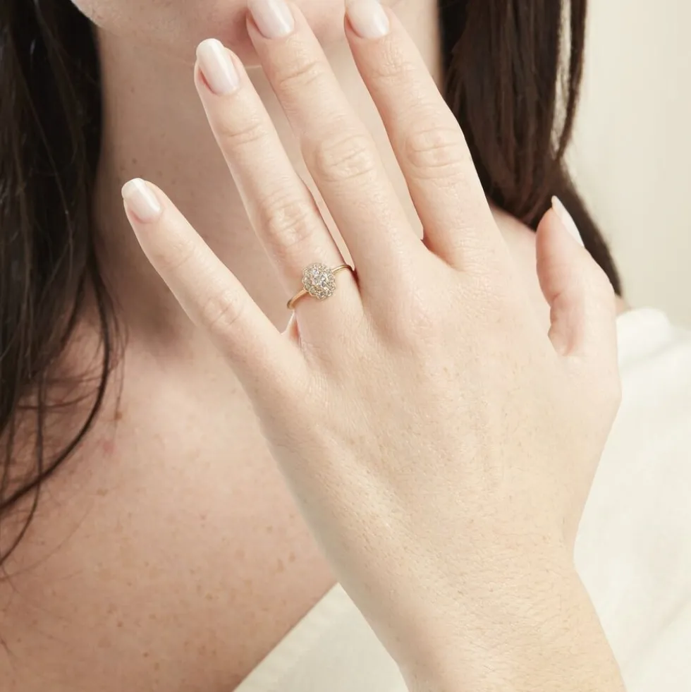 Bague Or Jaune Catharine Oxyde De Zirconium
