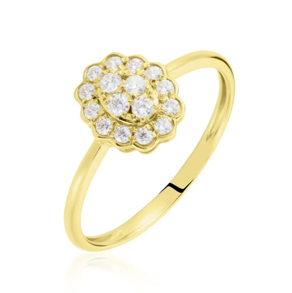 Bague Or Jaune Catharine Oxyde De Zirconium