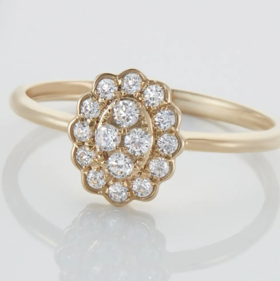 Bague Or Jaune Catharine Oxyde De Zirconium