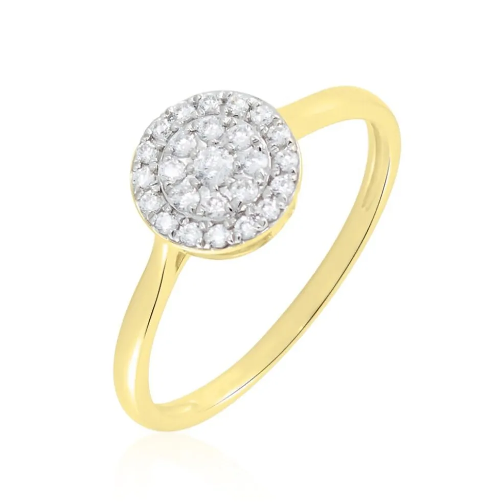 Bague Or Jaune Cristen Oxyde De Zirconium