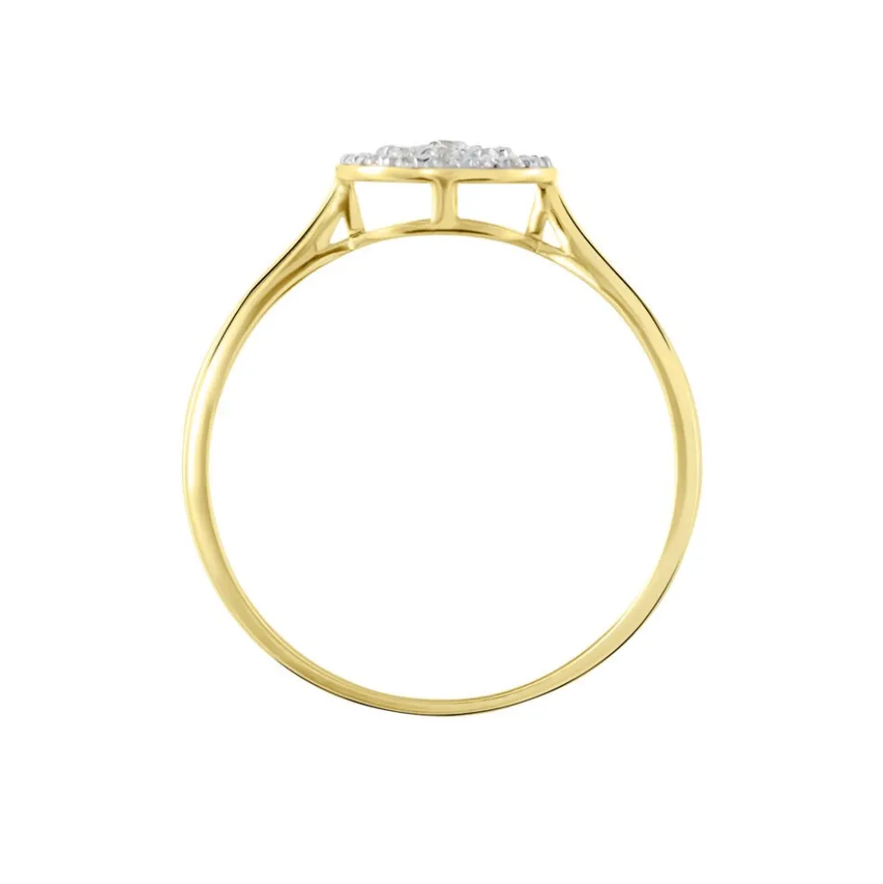 Bague Or Jaune Cristen Oxyde De Zirconium