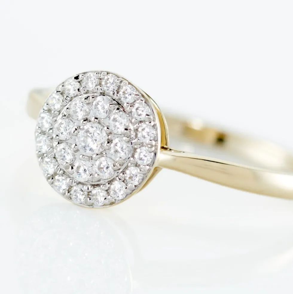 Bague Or Jaune Cristen Oxyde De Zirconium
