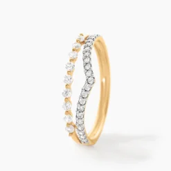 Bague Or Jaune Eclat D'etoile Oxyde De Zirconium