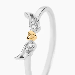 Bague Or Jaune et Argent Blanc Oxyde De Zirconium