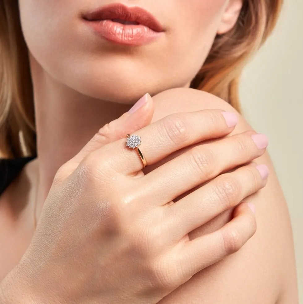 Bague Or Jaune Kailyn Oxyde De Zirconium
