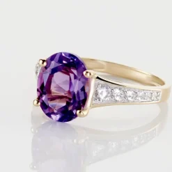 Bague Or Jaune Marie-camille Améthyste Oxydes De Zirconium