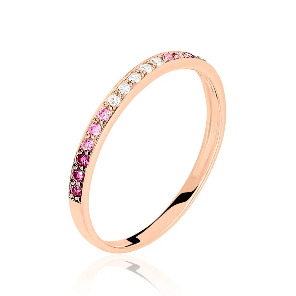 Bague Or Rose Auregane Saphir Diamant