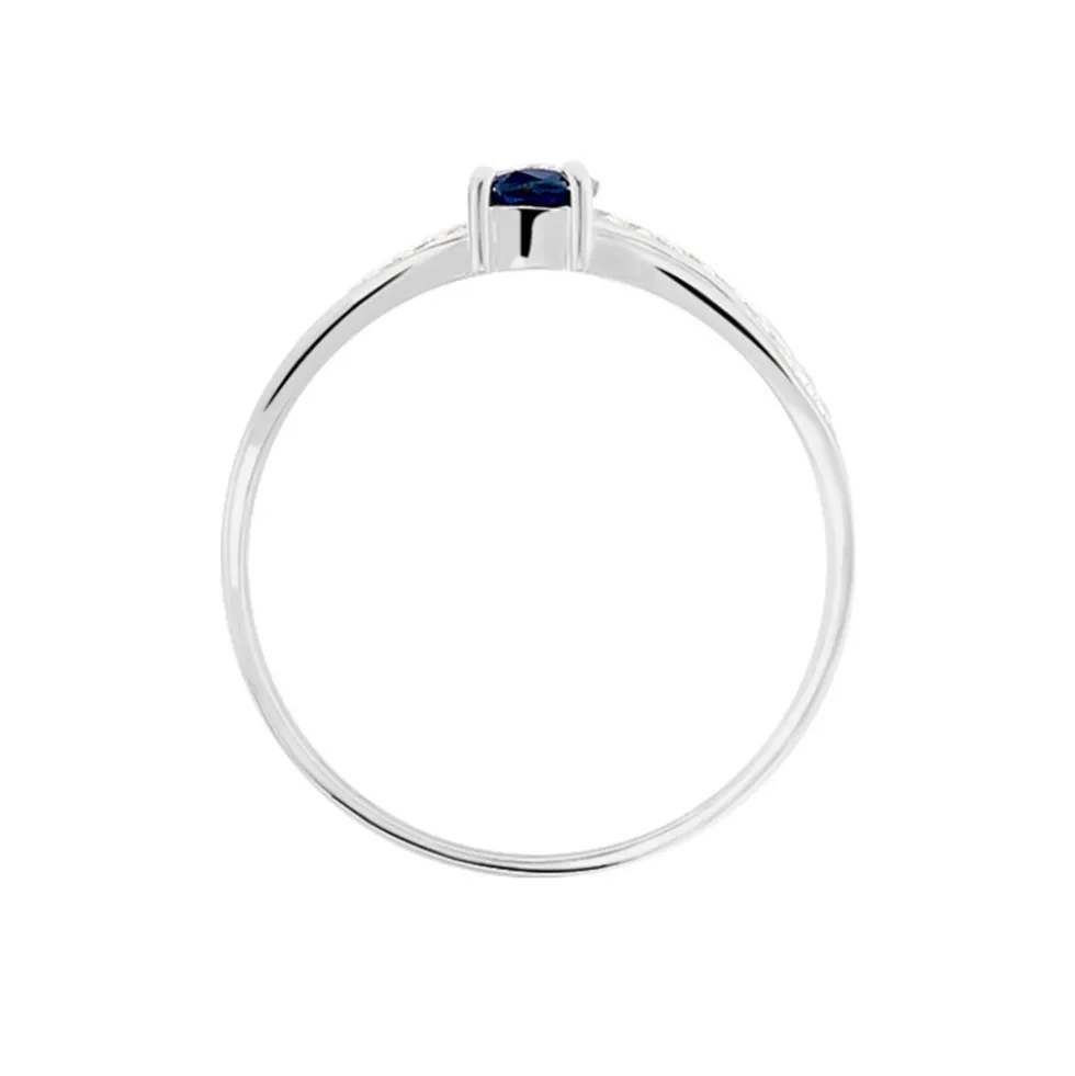 Bague Pasqualina Or Blanc Saphir Et Diamant