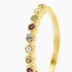 Bague Poem Argent Jaune Oxyde De Zirconium Péridot Rhodolite