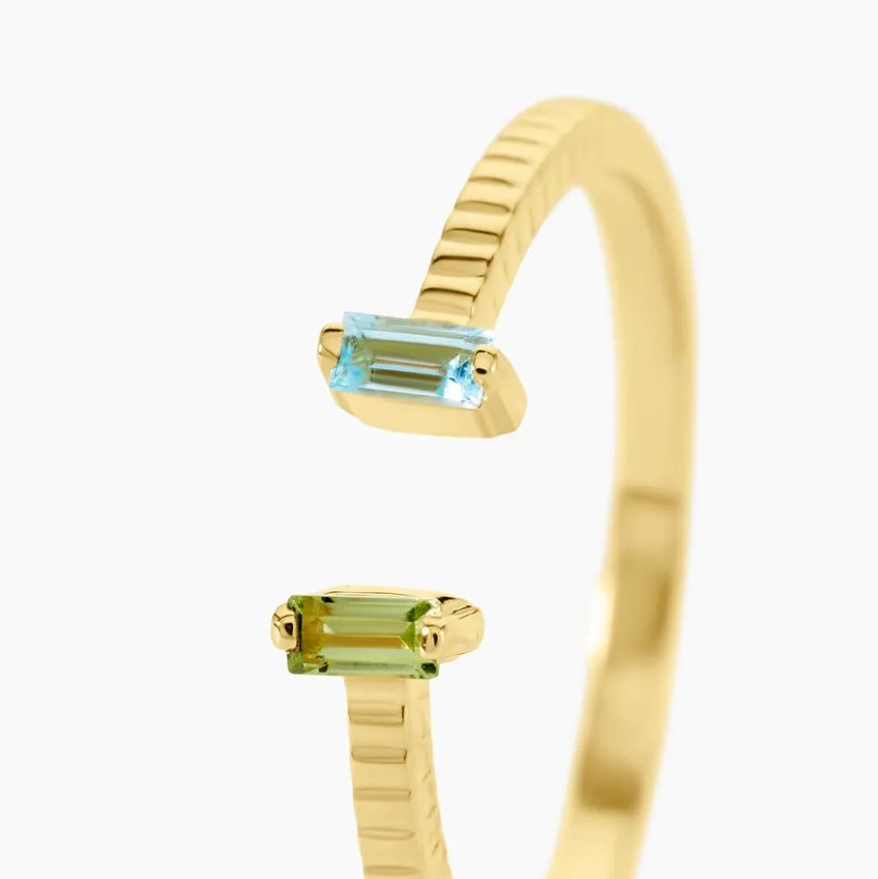 Bague Poem Argent Jaune Péridot Topaze