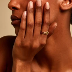 Bague Poem Argent Jaune Péridot Oxyde De Zirconium