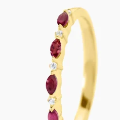 Bague Poem Argent Jaune Rhodolite Oxyde De Zirconium
