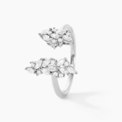 Bague Précieux Flocon Argent Blanc Oxyde De Zirconium