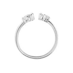 Bague Précieux Flocon Argent Blanc Oxyde De Zirconium