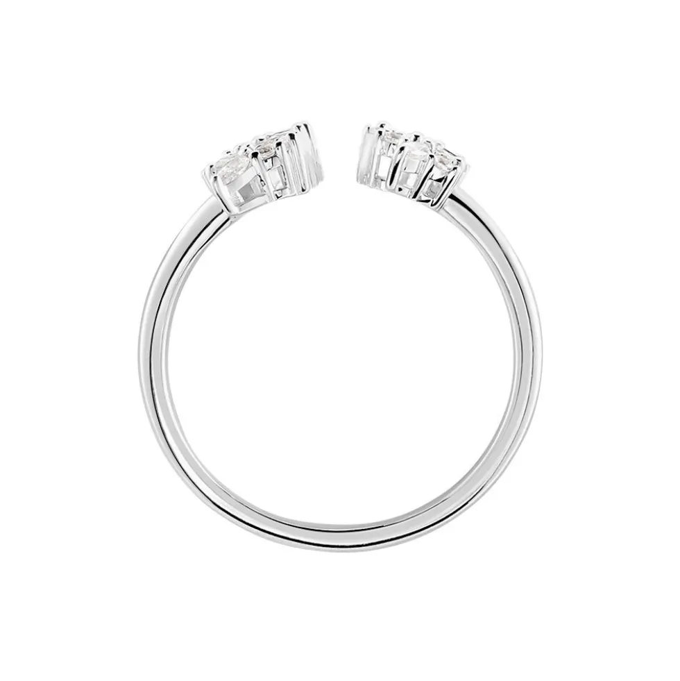 Bague Précieux Flocon Argent Blanc Oxyde De Zirconium