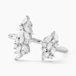 Bague Précieux Flocon Argent Blanc Oxyde De Zirconium