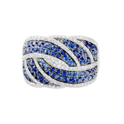 Bague Rebekka Or Blanc Saphir Et Diamant