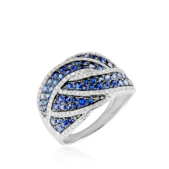 Bague Rebekka Or Blanc Saphir Et Diamant