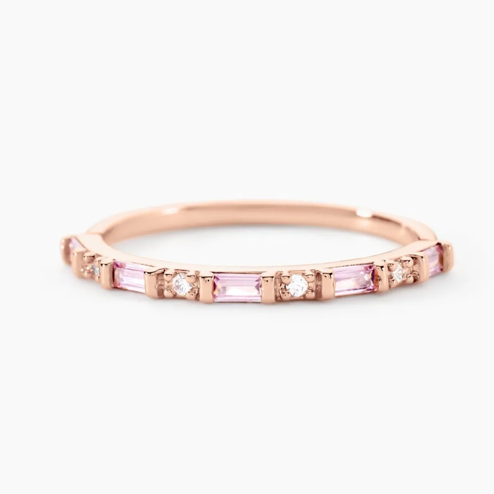 Bague Reflets Romantiques Argent Rose Oxyde De Zirconium