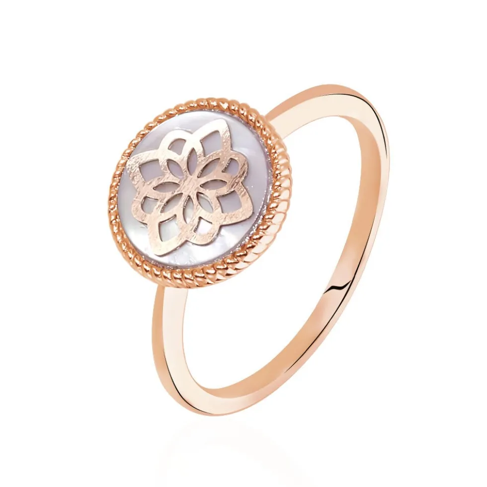 Bague Rosae Argent Rose Nacre