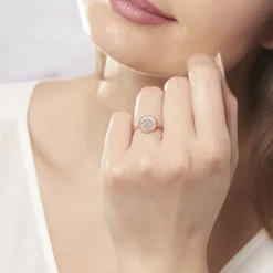 Bague Rosae Argent Rose Nacre