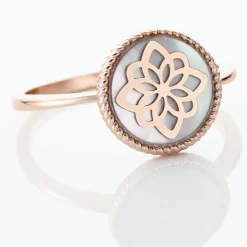Bague Rosae Argent Rose Nacre