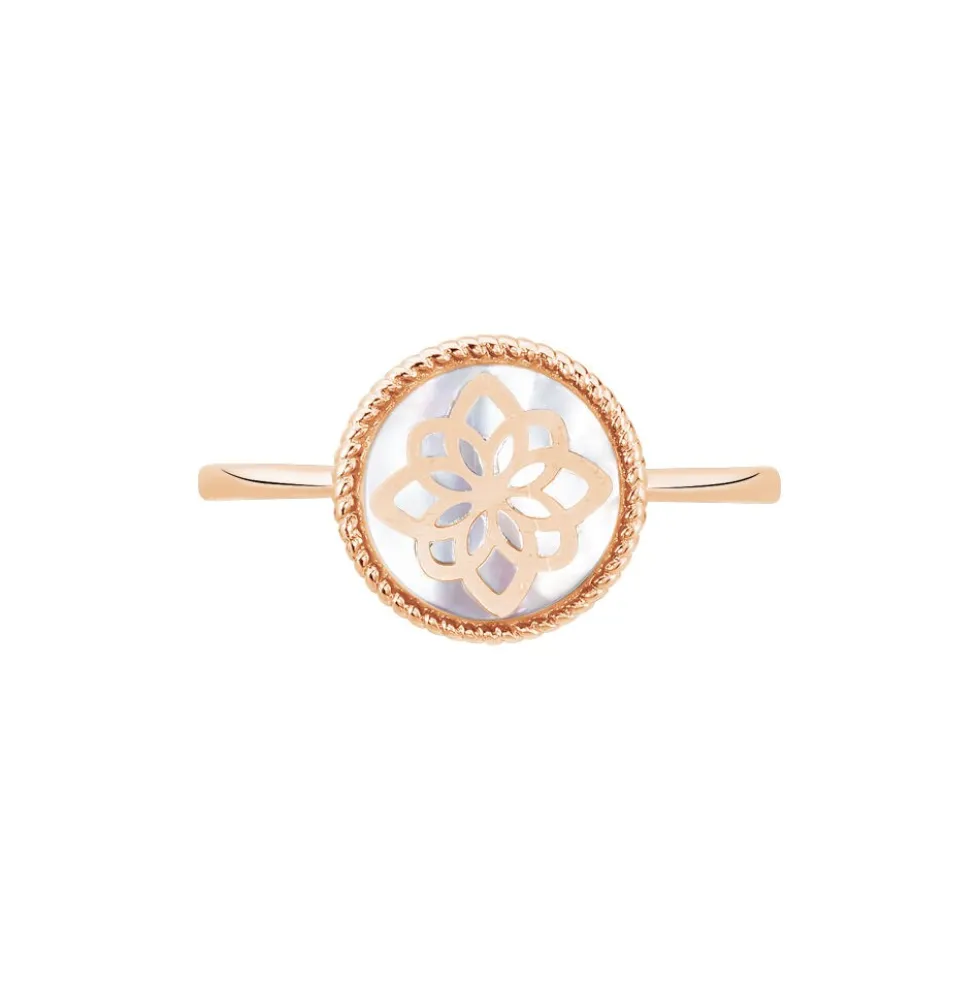 Bague Rosae Argent Rose Nacre