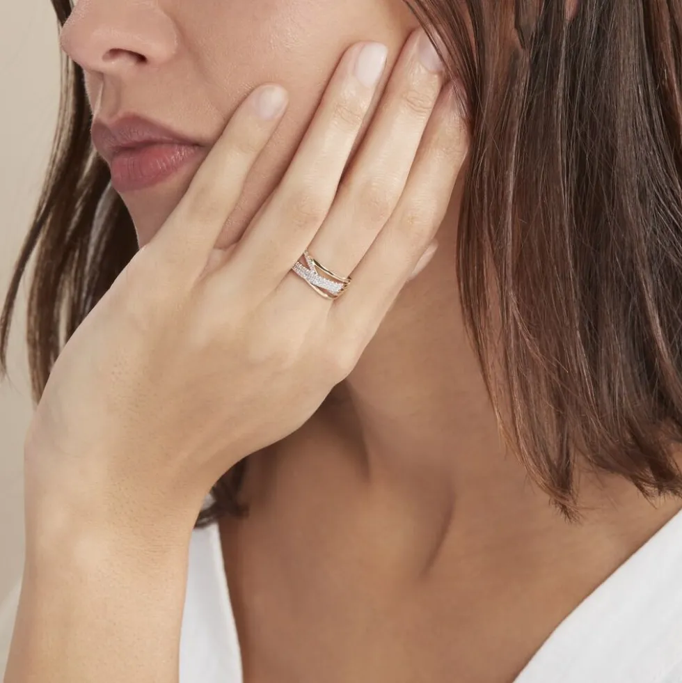 Bague Roslyn Or Jaune Diamant Blanc