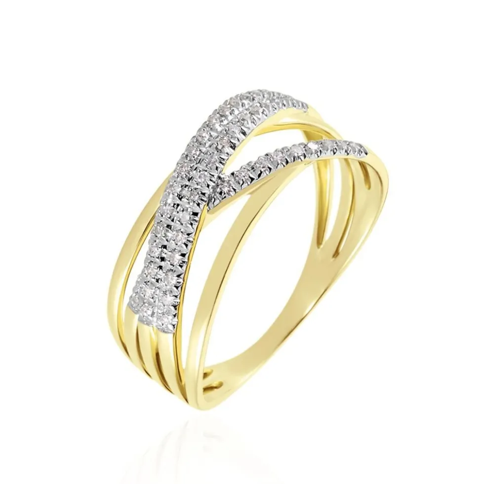 Bague Roslyn Or Jaune Diamant Blanc
