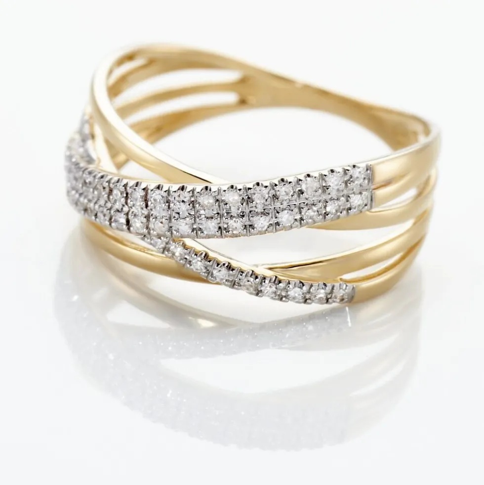 Bague Roslyn Or Jaune Diamant Blanc