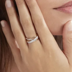 Bague Roslyn Or Jaune Diamant Blanc