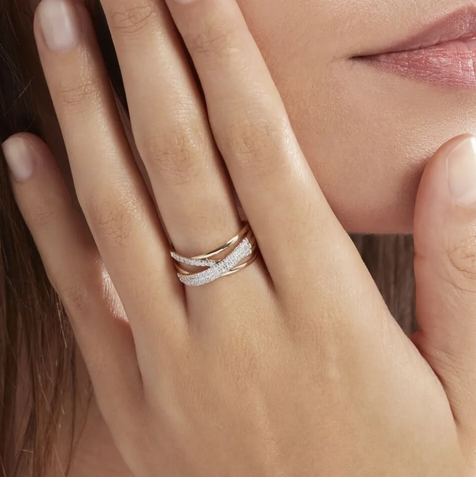 Bague Roslyn Or Jaune Diamant Blanc