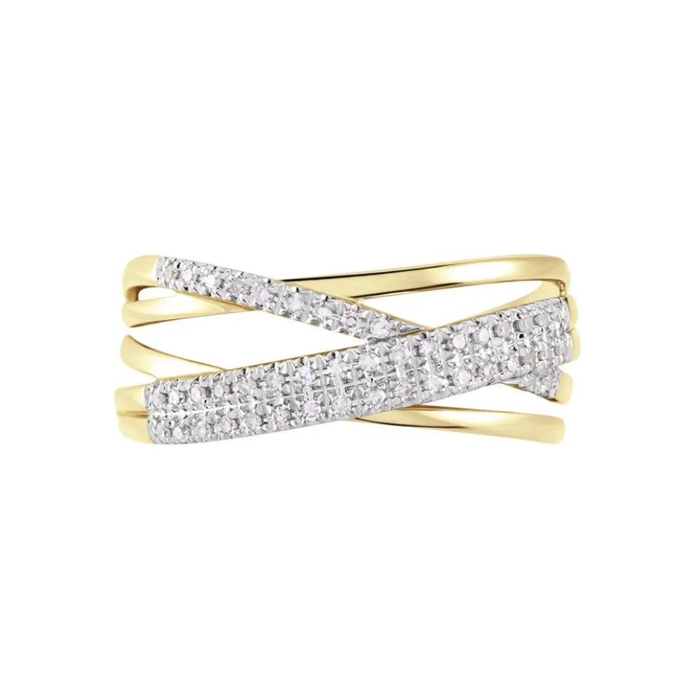 Bague Roslyn Or Jaune Diamant Blanc