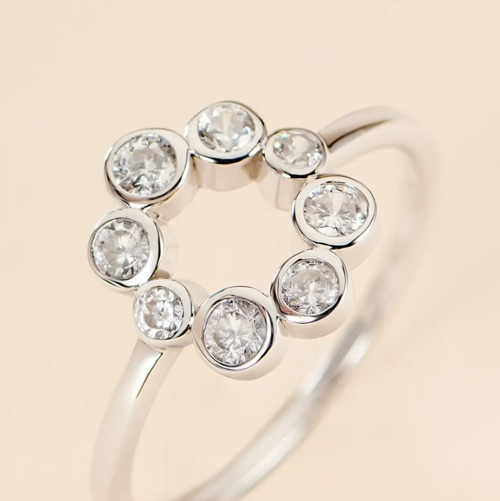 Bague Ryo Argent Blanc Oxyde De Zirconium