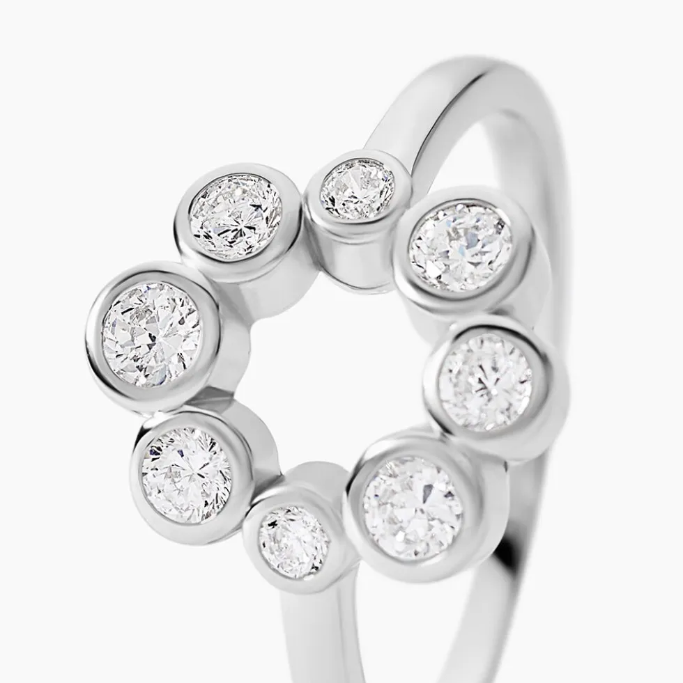 Bague Ryo Argent Blanc Oxyde De Zirconium
