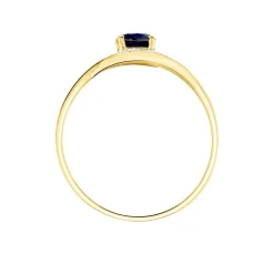 Bague Sagesse Or Jaune Saphir Et Diamant