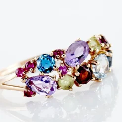 Bague Sare Or Rose Topaze Et Oxyde De Zirconium