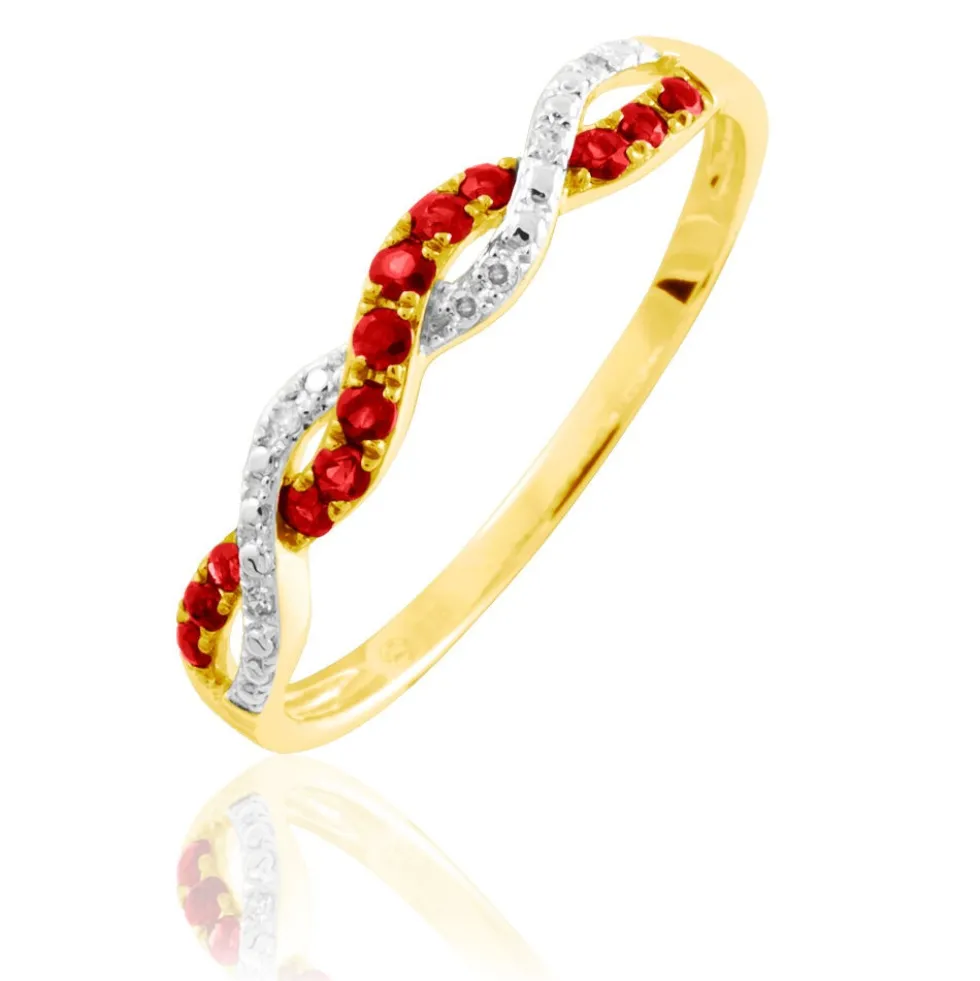 Bague Sofia Or Jaune Rubis Et Diamant