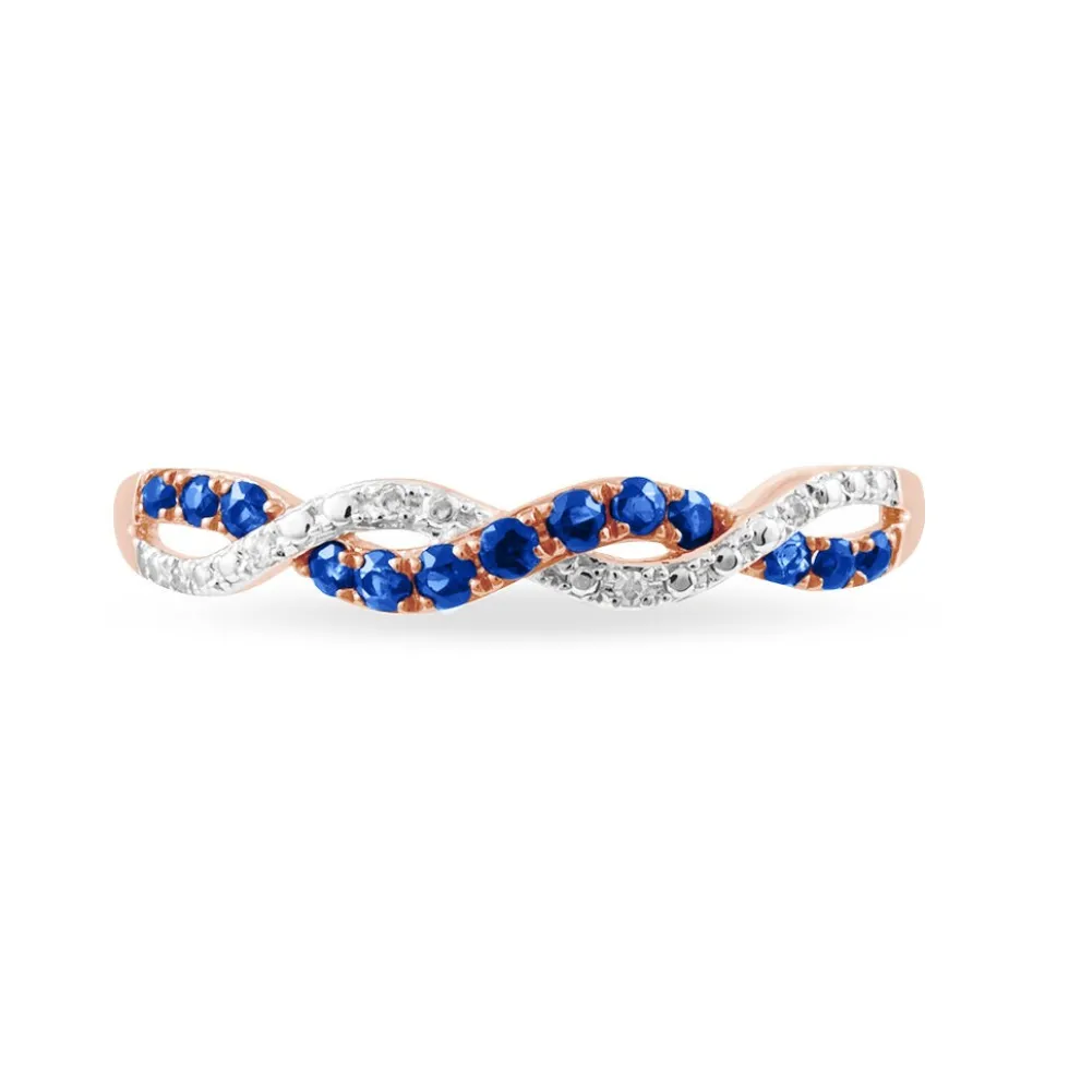 Bague Sofia Or Rose Saphir Et Diamant