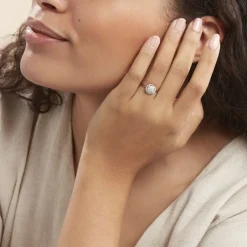Bague Soleil D'hiver Or Blanc Diamant Divers