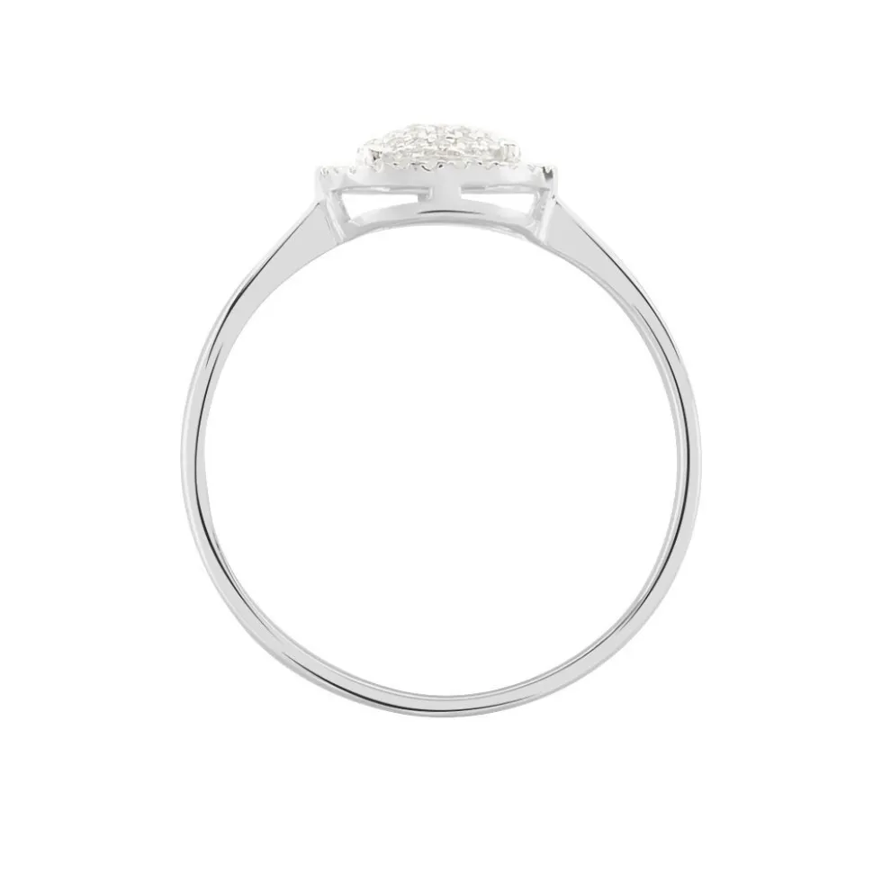 Bague Soleil D'hiver Or Blanc Diamant Divers